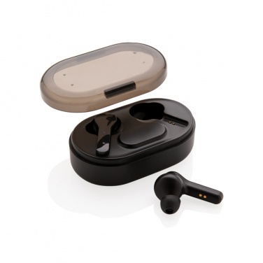Logo trade promotional gift photo of: Light up logo TWS earbuds in charging case