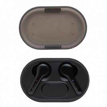 Logo trade promotional gifts picture of: Light up logo TWS earbuds in charging case