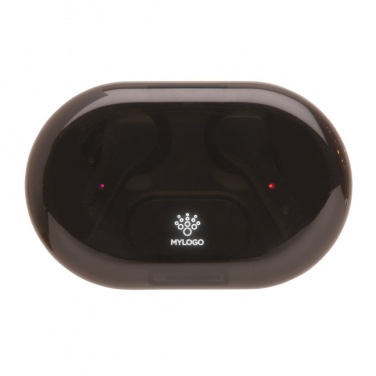 Logo trade promotional items image of: Light up logo TWS earbuds in charging case