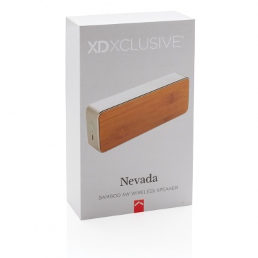 Logo trade promotional merchandise picture of: Nevada Bamboo 3W wireless speaker