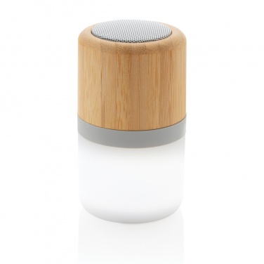 Logo trade promotional merchandise image of: Bamboo colour changing 3W speaker light