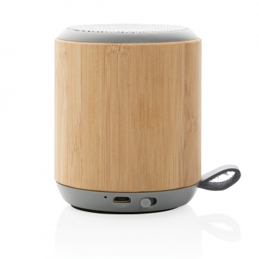 Logotrade business gift image of: Bamboo and fabric 3W wireless speaker