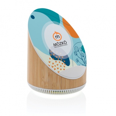 Logo trade advertising products picture of: Ovate bamboo 5W speaker with 15W wireless charger