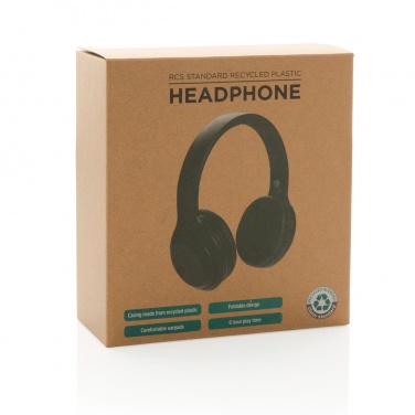 Logo trade promotional gift photo of: RCS standard recycled plastic headphone