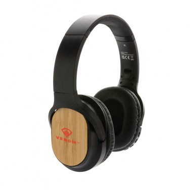 Logo trade promotional giveaway photo of: RCS and bamboo Elite Foldable wireless headphone