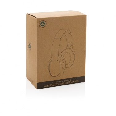 Logo trade advertising products image of: RCS and bamboo Elite Foldable wireless headphone