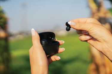 Logo trade advertising products image of: Terra RCS recycled aluminium wireless earbuds