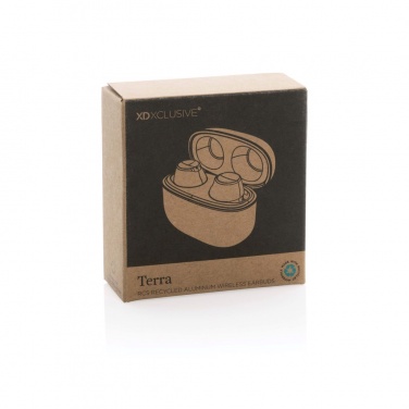 Logo trade promotional products image of: Terra RCS recycled aluminium wireless earbuds