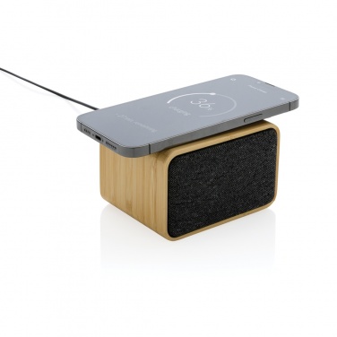 Logo trade promotional product photo of: RCS Rplastic 3W speaker with bamboo 5W wireless