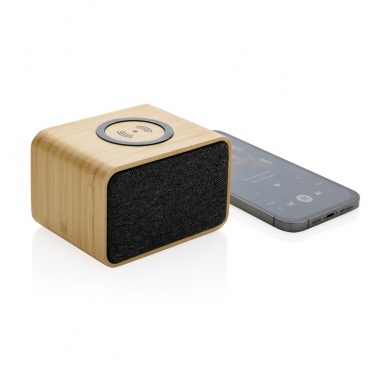 Logotrade advertising product picture of: RCS Rplastic 3W speaker with bamboo 5W wireless
