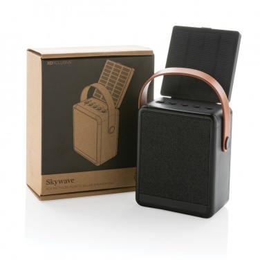 Logo trade promotional product photo of: Skywave RCS recycled plastic solar speaker 12W