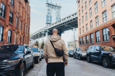 Logotrade corporate gifts photo of: Irvine RCS recycled and repairable ANC wireless headphone