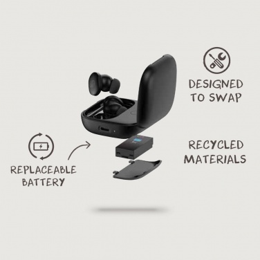 Logo trade promotional items picture of: Lakewood RCS recycled and repairable wireless earbuds