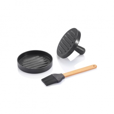 Logo trade promotional gifts image of: BBQ set with hamburger press and brush