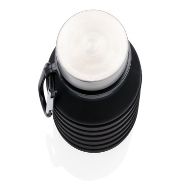 Logotrade promotional products photo of: Leakproof collapsible silicone bottle with lid