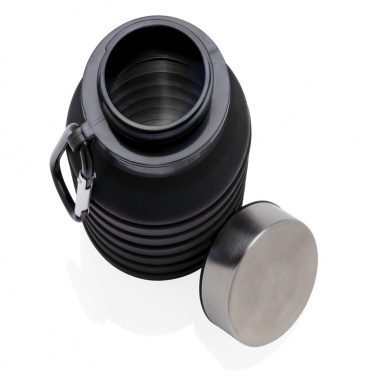 Logo trade promotional merchandise photo of: Leakproof collapsible silicone bottle with lid