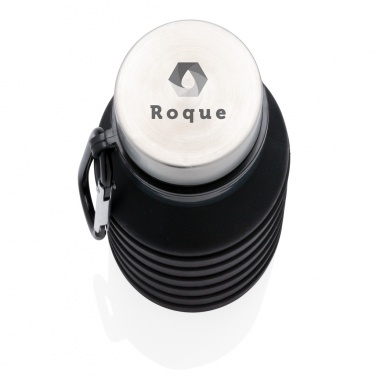 Logo trade promotional gifts image of: Leakproof collapsible silicone bottle with lid