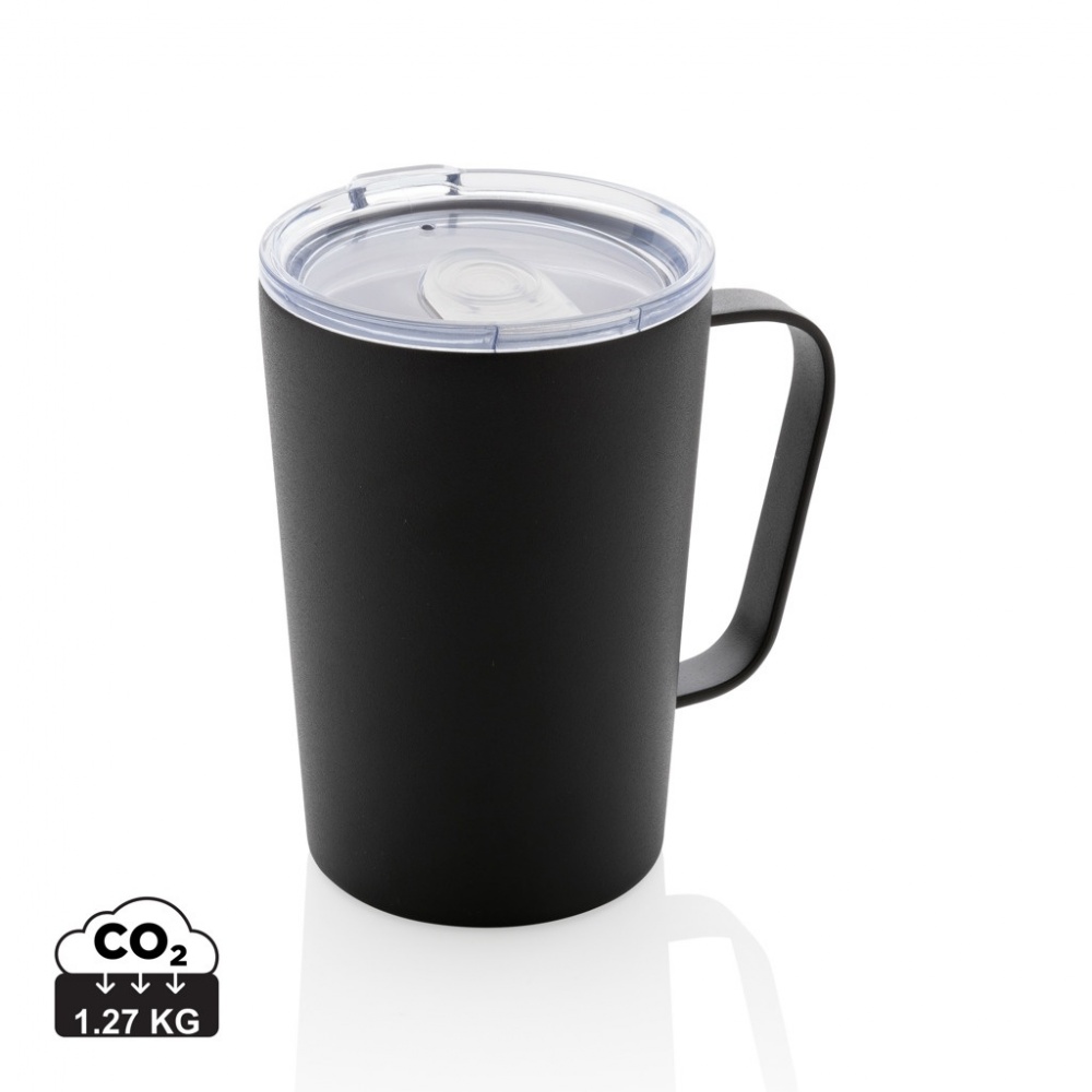 Logotrade advertising products photo of: RCS Recycled stainless steel modern vacuum mug with lid