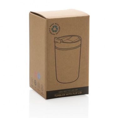 Logo trade corporate gift photo of: GRS Recycled PP tumbler with flip lid