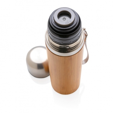 Logo trade business gift photo of: Bamboo vacuum travel flask