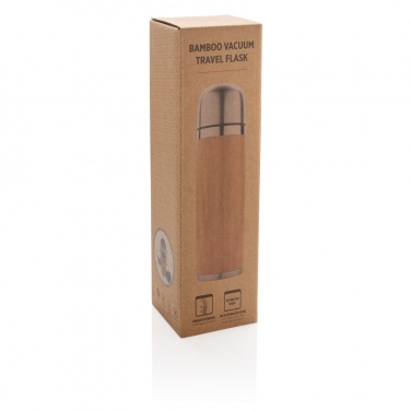 Logo trade advertising products picture of: Bamboo vacuum travel flask