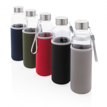 Logo trade corporate gifts image of: Glass bottle with neoprene sleeve