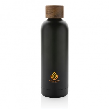 Logotrade corporate gift picture of: Wood RCS certified recycled stainless steel vacuum bottle