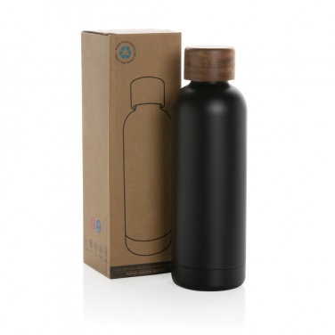 Logo trade advertising products picture of: Wood RCS certified recycled stainless steel vacuum bottle