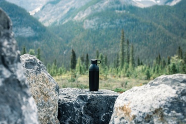 Logo trade promotional merchandise image of: Flow RCS recycled stainless steel vacuum bottle