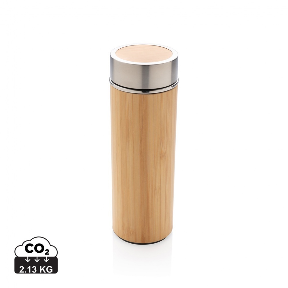 Logo trade promotional items picture of: Leak proof bamboo vacuum bottle