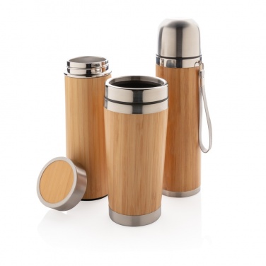 Logotrade corporate gift picture of: Leak proof bamboo vacuum bottle