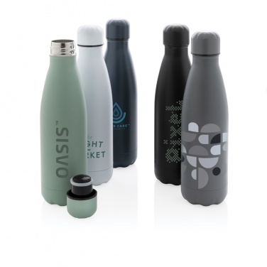 Logo trade promotional merchandise image of: Solid colour vacuum stainless steel bottle 500 ml
