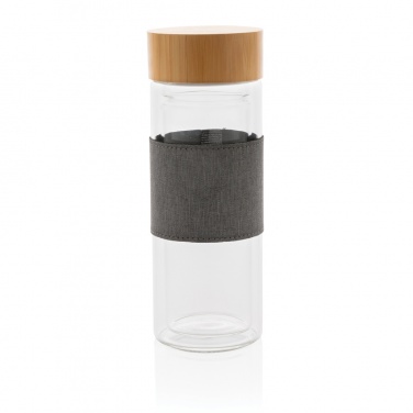 Logo trade promotional products image of: Impact double wall borosilicate glass bottle