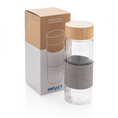 Logo trade corporate gifts picture of: Impact double wall borosilicate glass bottle