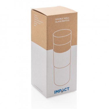 Logo trade promotional item photo of: Impact double wall borosilicate glass bottle