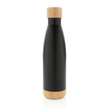 Logo trade corporate gifts picture of: Vacuum stainless steel bottle with bamboo lid and bottom