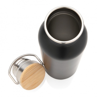 Logo trade promotional giveaway photo of: Modern stainless steel bottle with bamboo lid