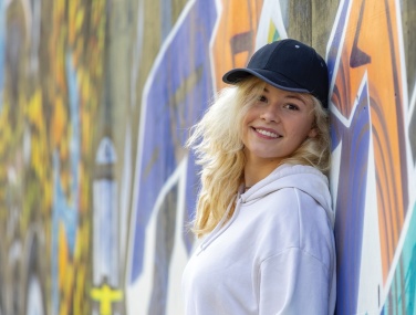 Logotrade promotional product picture of: Impact AWARE™ Brushed rcotton 6 panel contrast cap 280gr