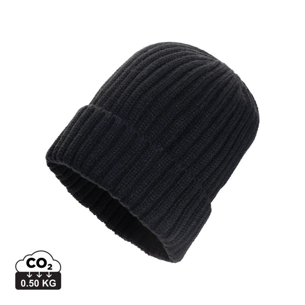 Logo trade promotional items image of: Kennedi AWARE™ Polylana® beanie with large rib
