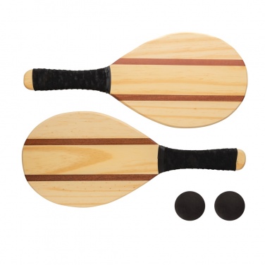 Logo trade business gifts image of: Wooden frescobol tennis set