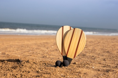 Logo trade promotional giveaways picture of: Wooden frescobol tennis set
