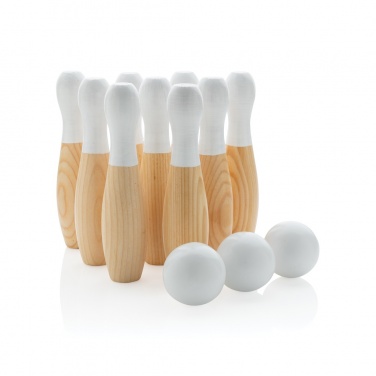 Logo trade promotional merchandise photo of: Wooden skittles set