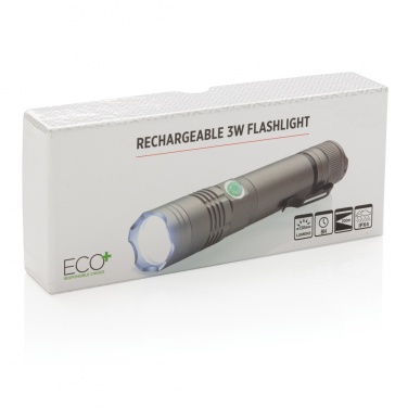 Logo trade promotional items picture of: Rechargeable 3W flashlight