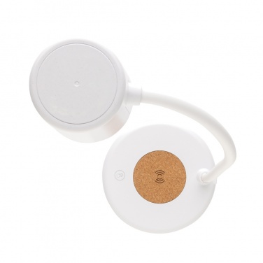 Logotrade advertising product picture of: Zenara RCS recycled plastic and cork 15W wireless desk lamp
