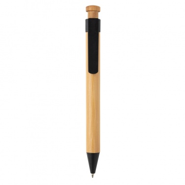Logo trade promotional gift photo of: Bamboo pen with wheatstraw clip