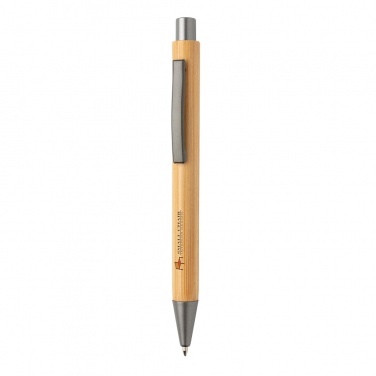 Logo trade advertising products picture of: Slim design bamboo pen