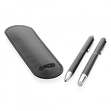 Logo trade promotional merchandise photo of: Swiss Peak deluxe pen set in PU pouch