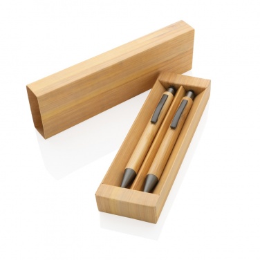 Logotrade advertising product image of: Bamboo modern pen set in box