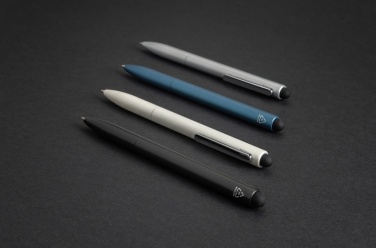 Logo trade promotional giveaways image of: Kymi RCS certified recycled aluminium pen with stylus