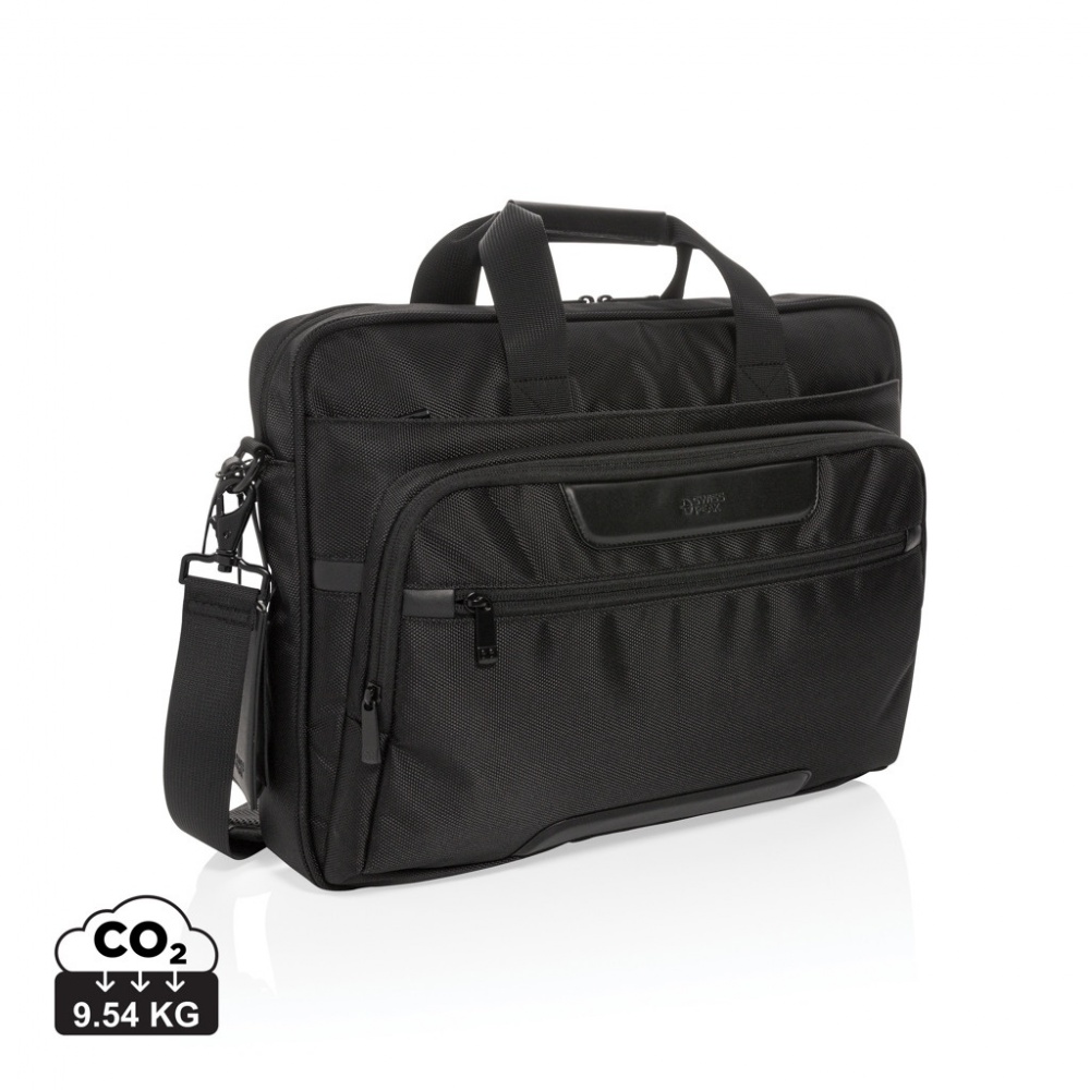 Logotrade promotional item picture of: Swiss Peak RPET Voyager RFID 15.6" laptop bag